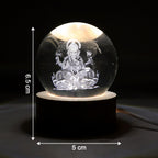 Ambient glow of the Ganpati 3D Crystal Ball Lamp, perfect for spiritual home decor.