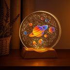 Artistic planet-themed 3D LED lamp casting ambient glow