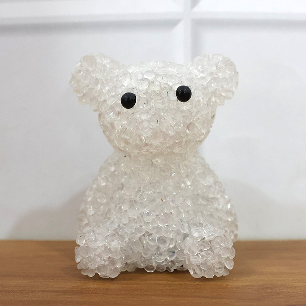 Decorative crystal-style bear LED night lamp glowing softly