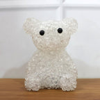 Decorative crystal-style bear LED night lamp glowing softly