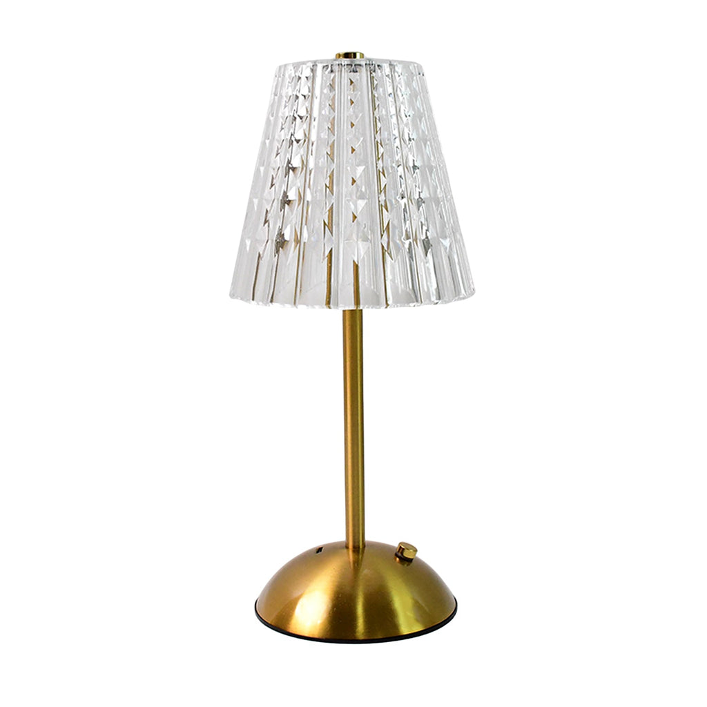 Modern crystal table lamp enhancing office desk decor with LED lighting