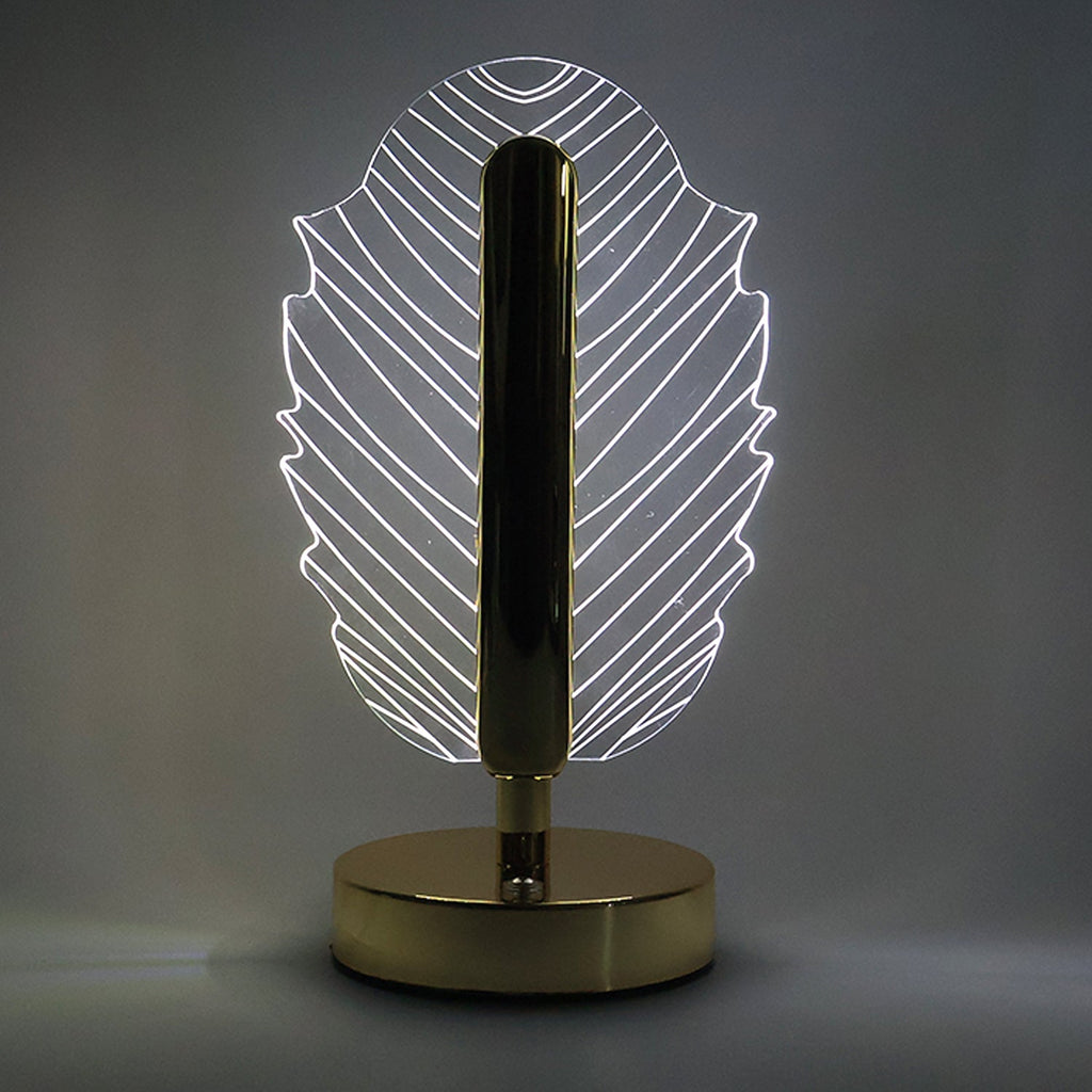 Elegant leaf design crystal table lamp with warm glow LED