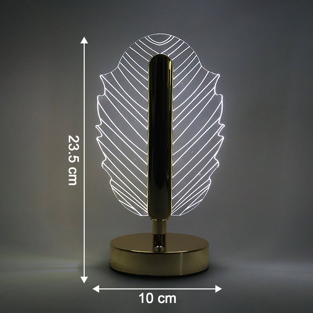 Portable USB charging leaf shape crystal LED lamp for modern interiors