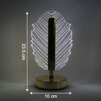Portable USB charging leaf shape crystal LED lamp for modern interiors