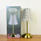Stylish crystal table lamp with on/off button and USB charging cable included