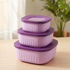 Set of kitchen food storage containers with matching stackable lids