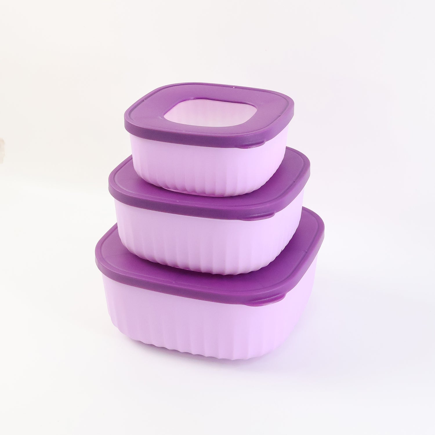 Leak-resistant food saver container set with coordinated colours