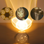 Front view of elegant 3D crystal ball night lamp for decorative use