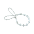 Pearl beaded curtain tieback rope in use for home decor
