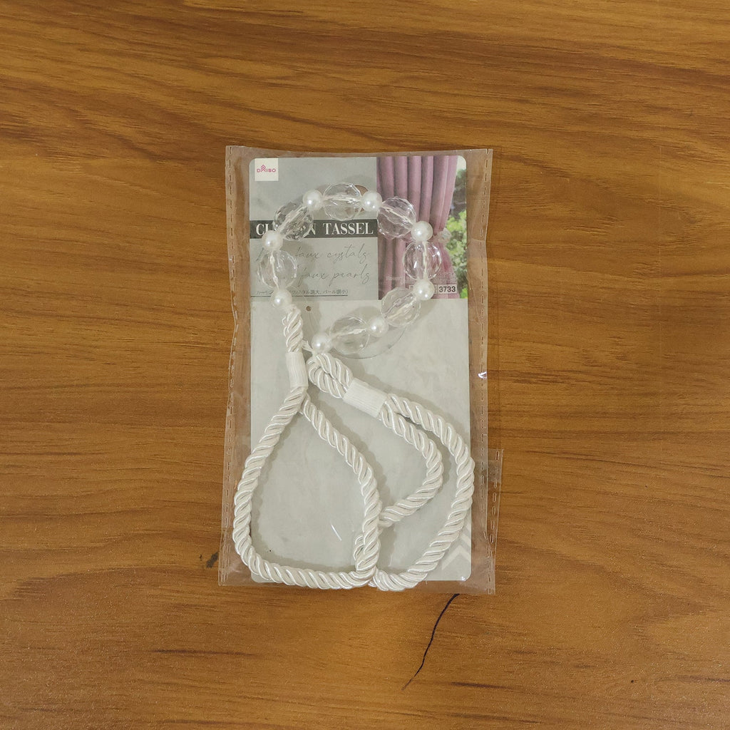 Decorative pearl curtain tieback for modern interiors