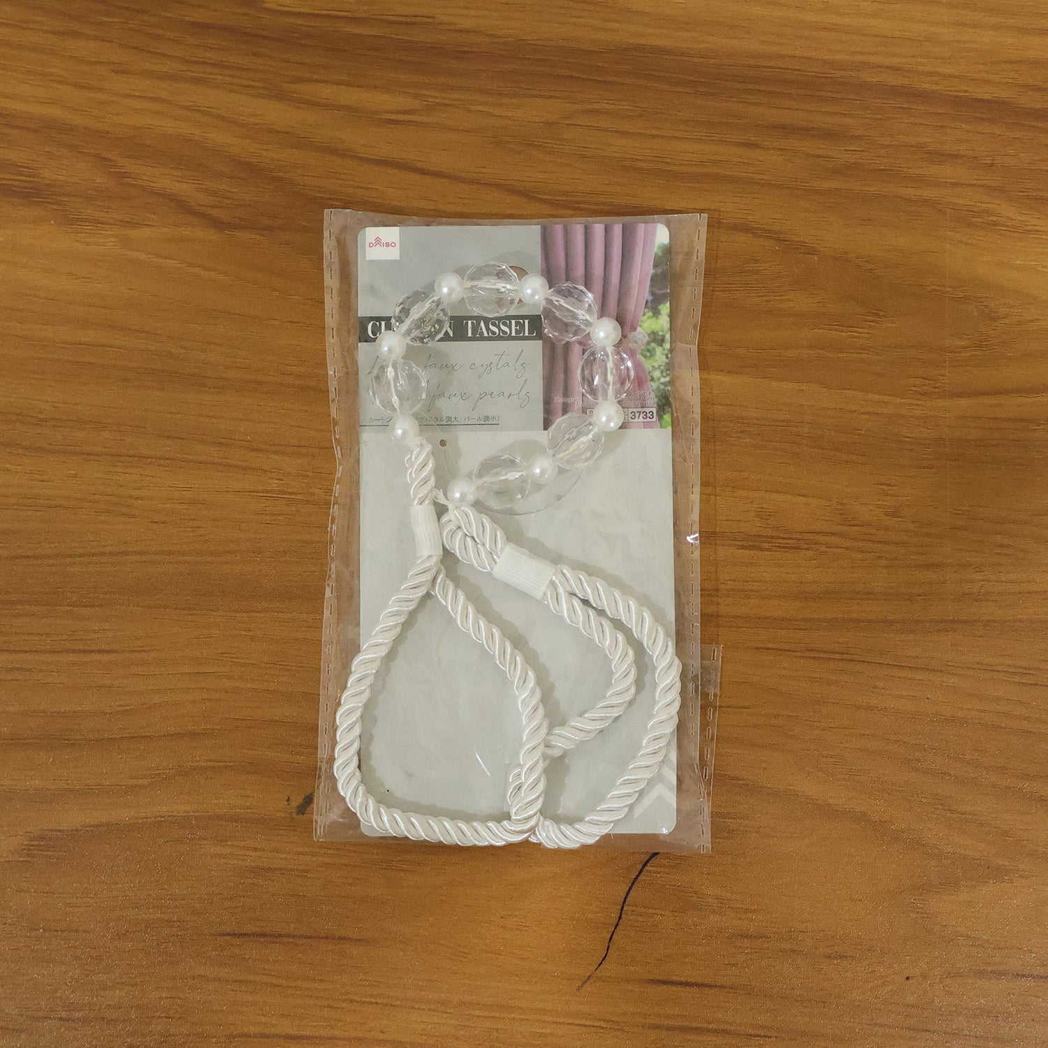 Decorative pearl curtain tieback for modern interiors