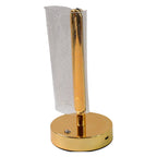 Elegant golden base crystal table lamp creating ambient lighting