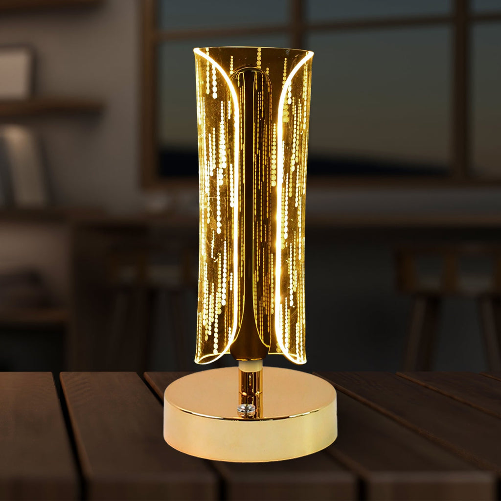 USB charging powered crystal table lamp with modern cylinder design