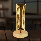 USB charging powered crystal table lamp with modern cylinder design