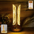 Tall cylinder crystal table lamp with elegant design and warm LED glow