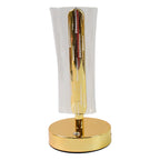 Elegant USB rechargeable crystal table lamp illuminating room ambiance
