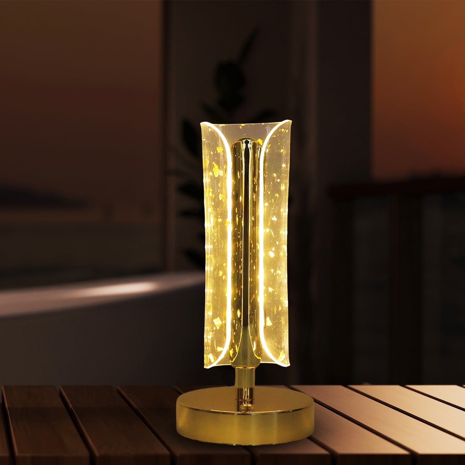 LED crystal table lamp ideal for bedroom and living room ambient lighting