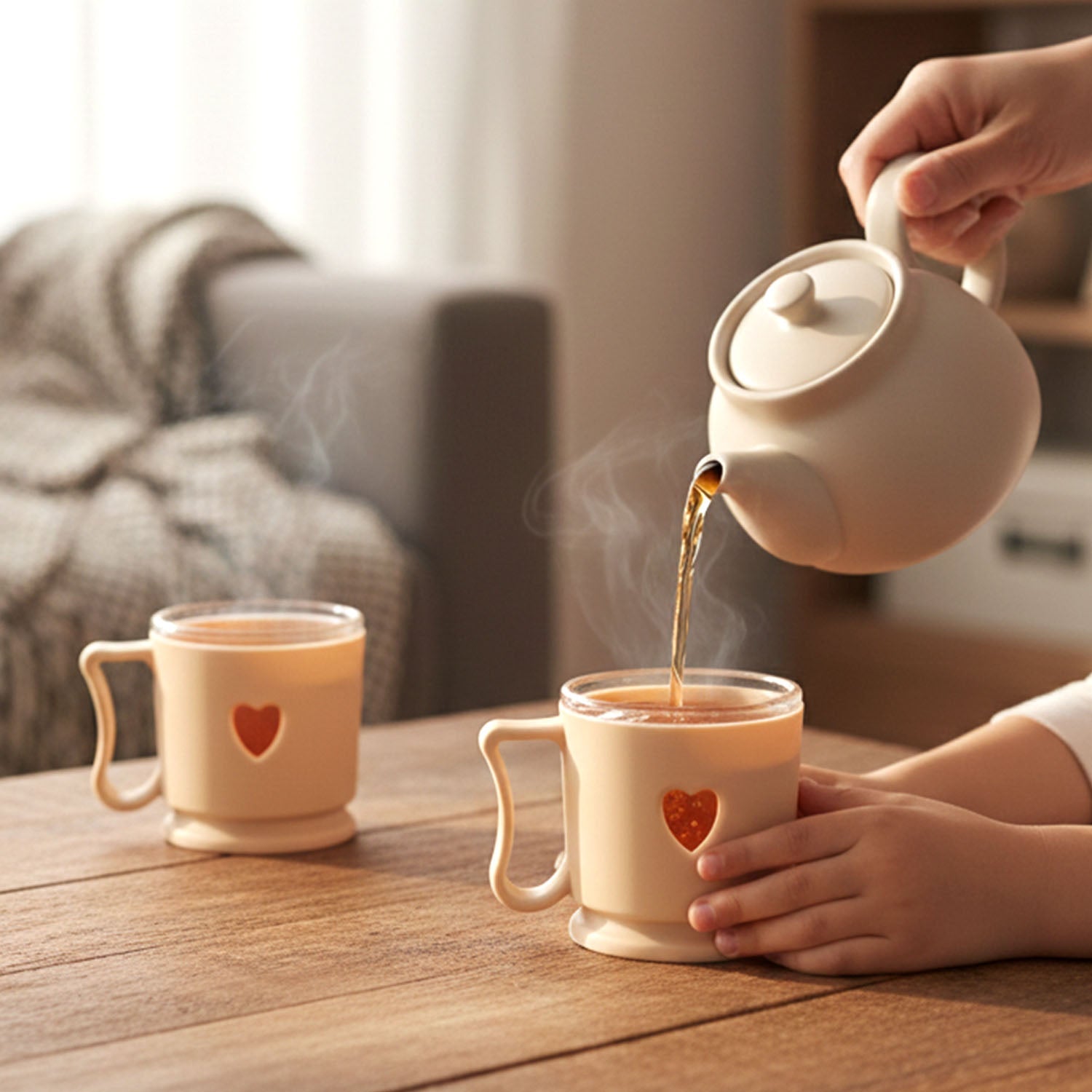Single mini tea coffee mug with ergonomic handle for comfort