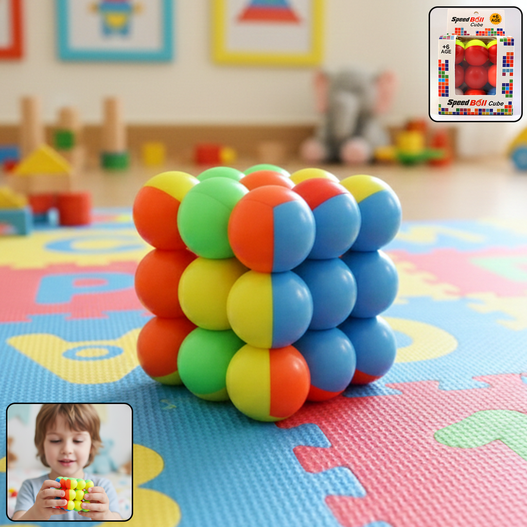 Speed Ball Cube Toy showing vibrant colorful puzzle balls