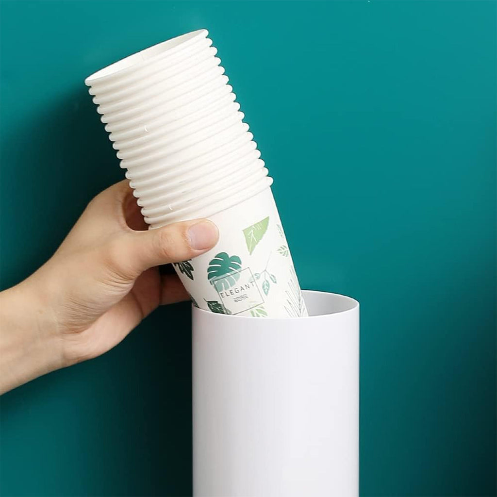 Modern wall-mounted paper cup dispenser in kitchen