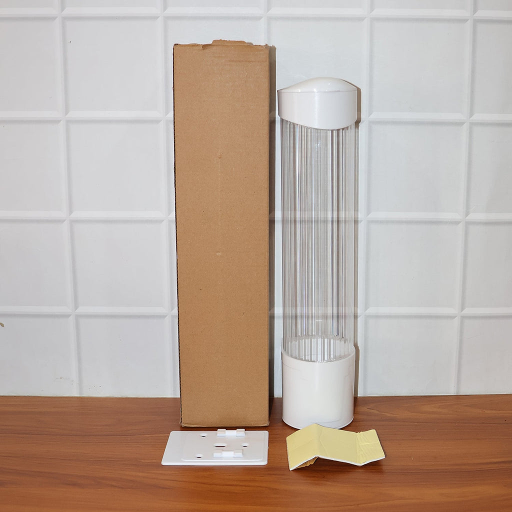 Transparent automatic paper cup dispenser with dustproof lid