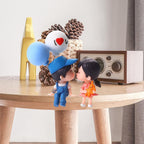Cute couple car dashboard figurine with romantic design