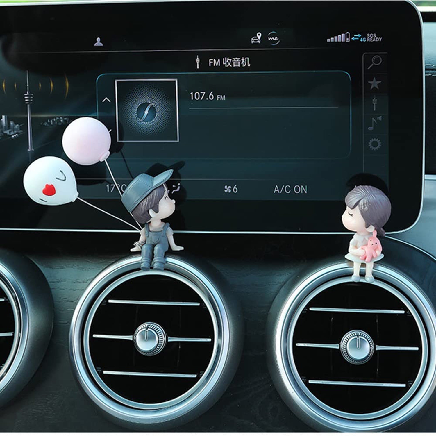 Stylish couple figurine ideal for dashboard and tabletop decor