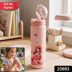 Kids flip straw bottle in bright design with leakproof lid