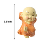 Display of Mini Monk Buddha Idol Set in compact size for small spaces