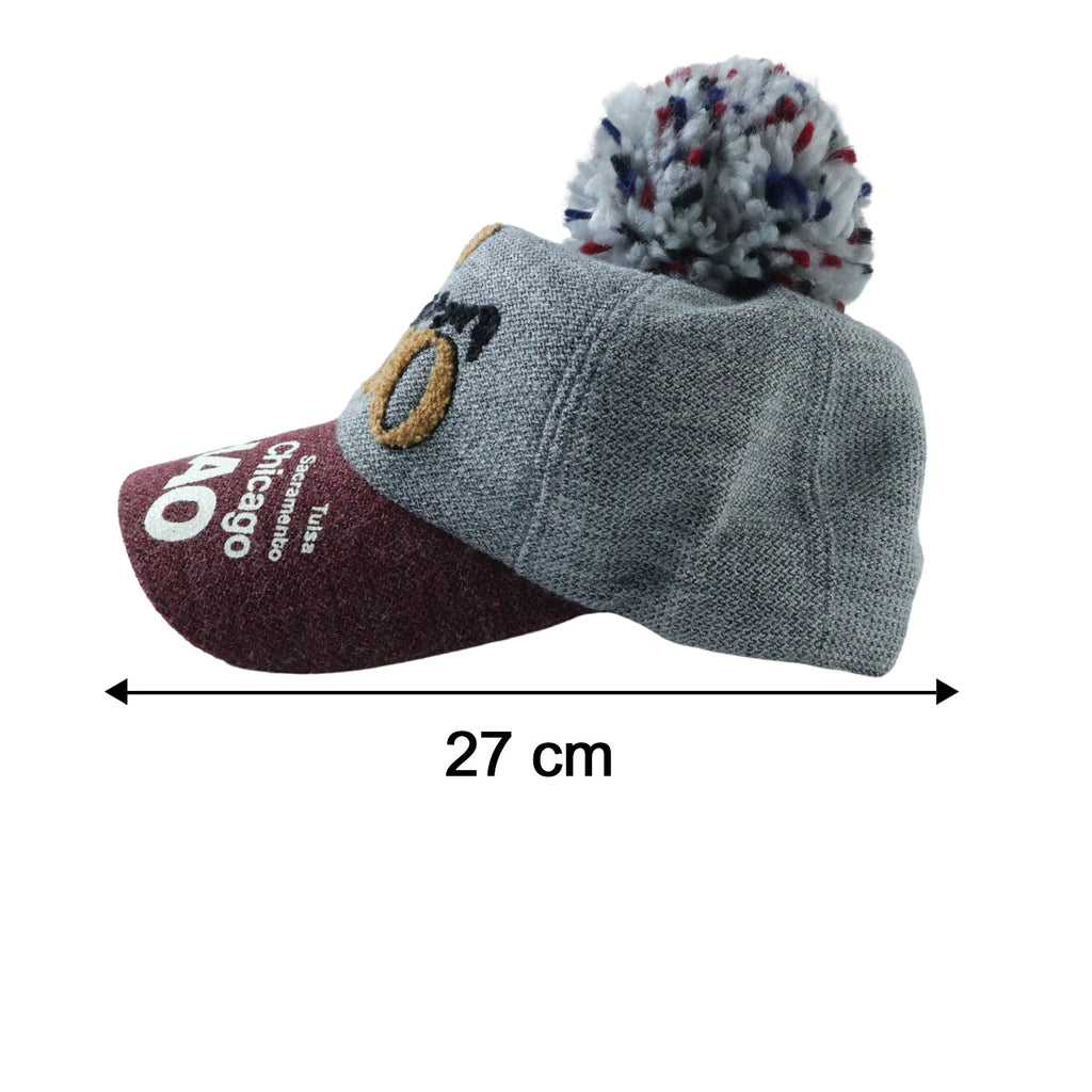 Size details of women's winter woolen baseball cap for a perfect fit