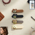 Cute bear face decorative hair clip with snap mechanism