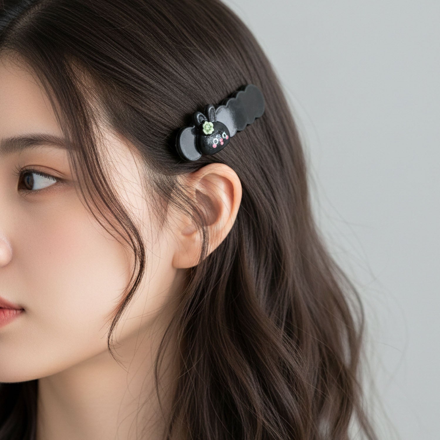 Cartoon bunny hair pin combo with playful design