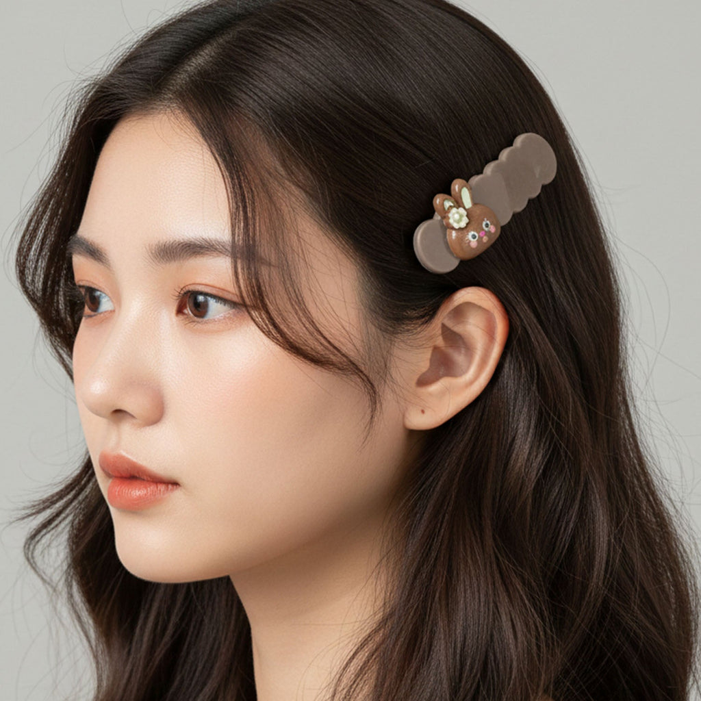 Party wear bunny hair clip set with cartoon style