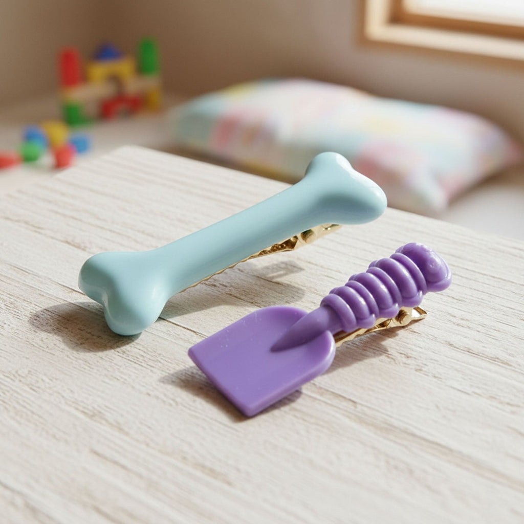 Assorted colorful cartoon hair clips designed for kids