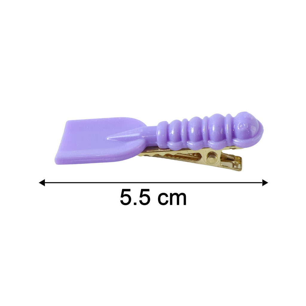 Size comparison image showing dimensions of cartoon hair clip set