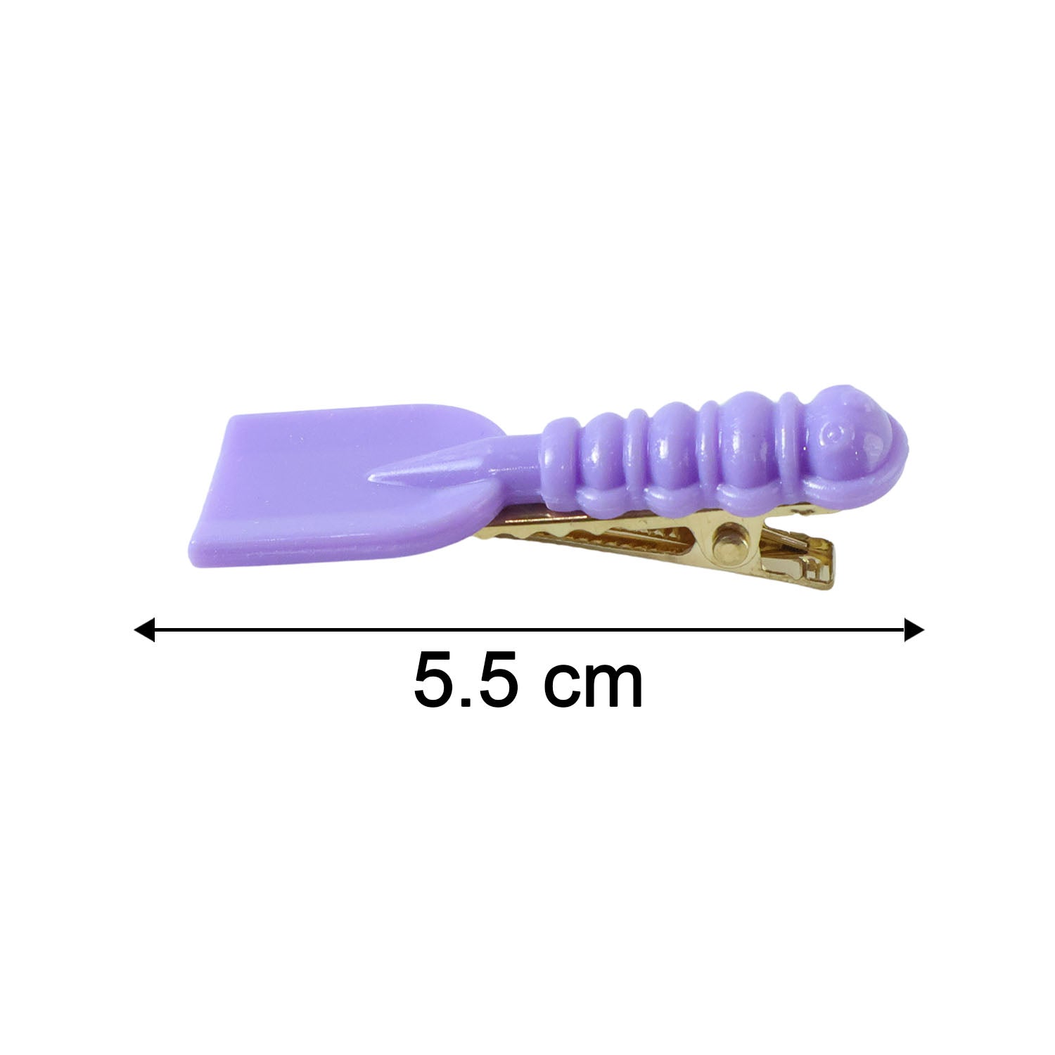 Size comparison image showing dimensions of cartoon hair clip set