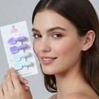 Four piece set of lightweight decorative hair clips in playful designs