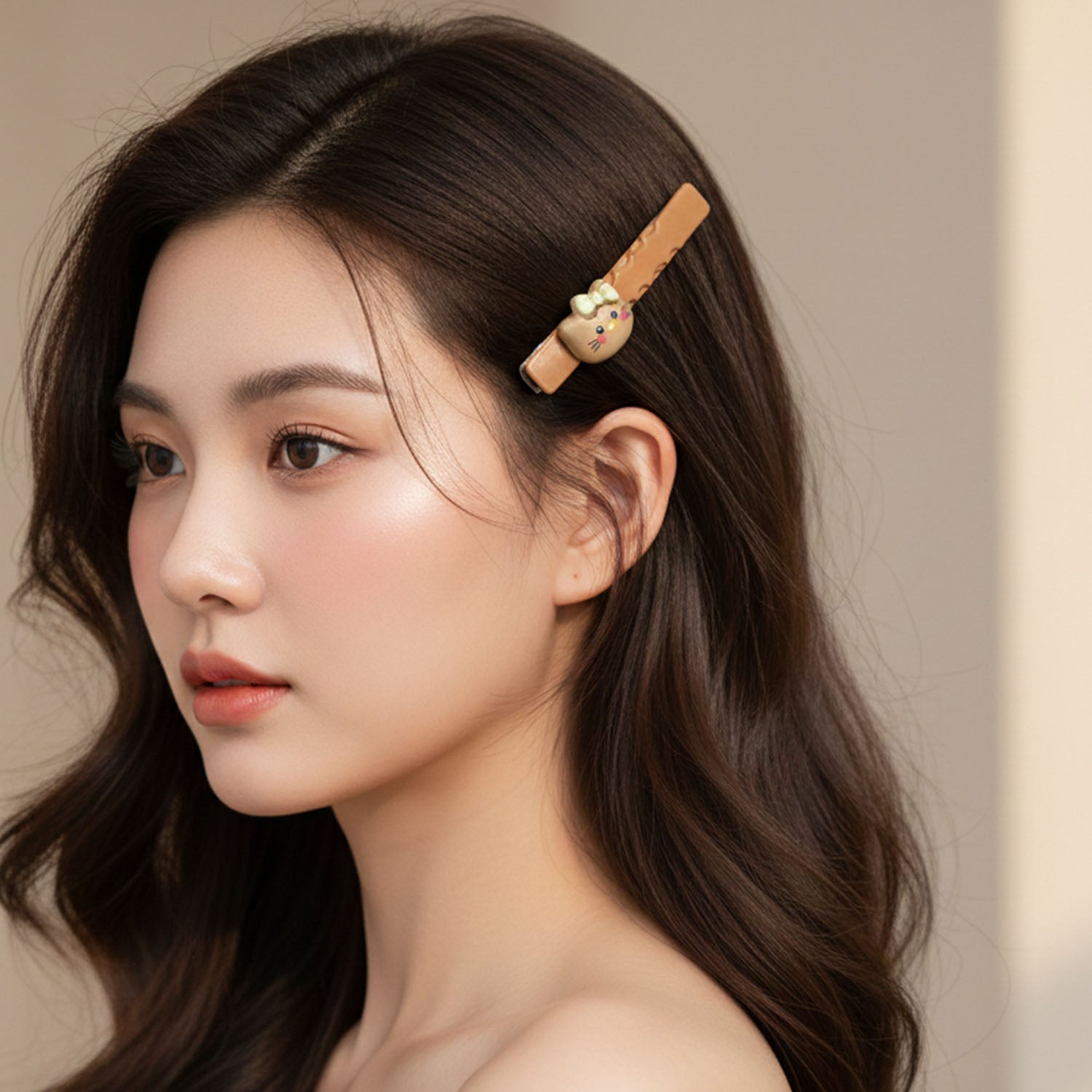 Four-piece cartoon cat hair clip set for daily styling