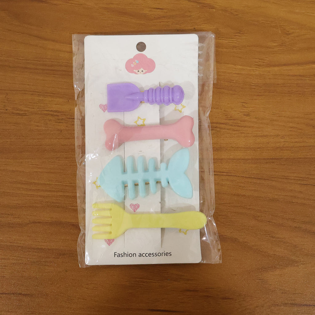 Creative pastel food theme hair accessories set for girls