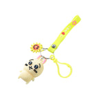 Trendy cartoon bunny key holder hanging on a bag loop