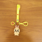 Cute animal silicone keychain charm for backpacks and keys