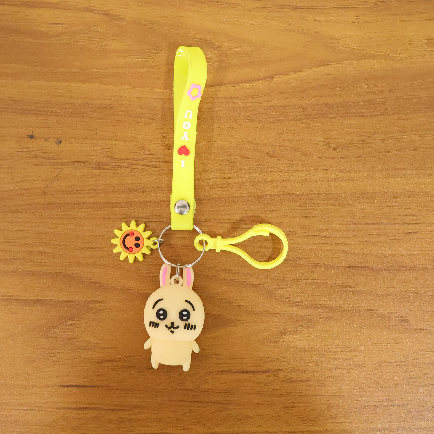 Cute animal silicone keychain charm for backpacks and keys