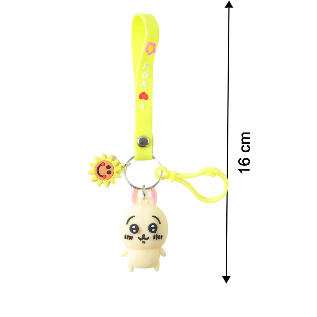 Bright decorative strap of cartoon bunny silicone keychain