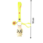 Bright decorative strap of cartoon bunny silicone keychain