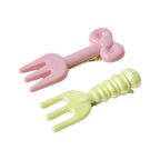 Assorted pastel mini fork hair clips as stylish hair accessories