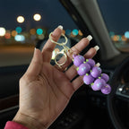 Kids friendly cartoon cloud keychain with bell and clip