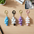 Cute cartoon cloud keychain with bell and metal clip attachment