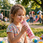 Leakproof kids water bottle with flip lid and straw