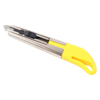 Close-up of safety cutter knife with slide-lock mechanism