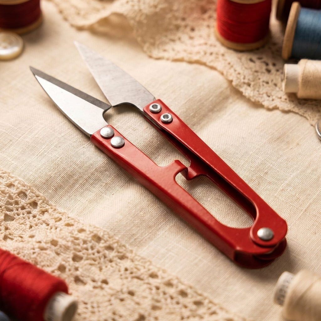 Compact sewing scissors designed for precise thread cutting